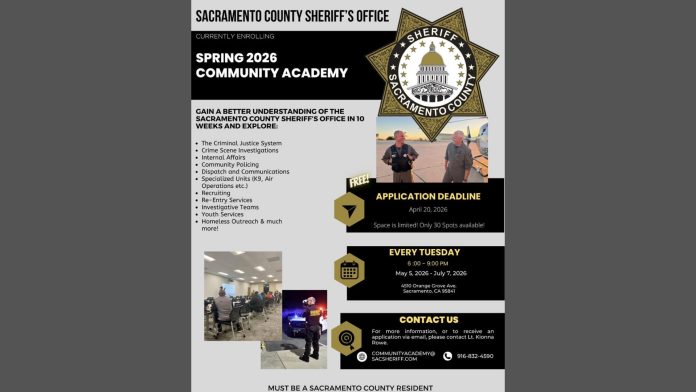 The Sacramento County Sheriff’s Office is preparing to open another round of its Community Academy, giving local residents a chance to step inside the work of the department and spend several weeks learning directly from the people who keep the county’s law enforcement system running