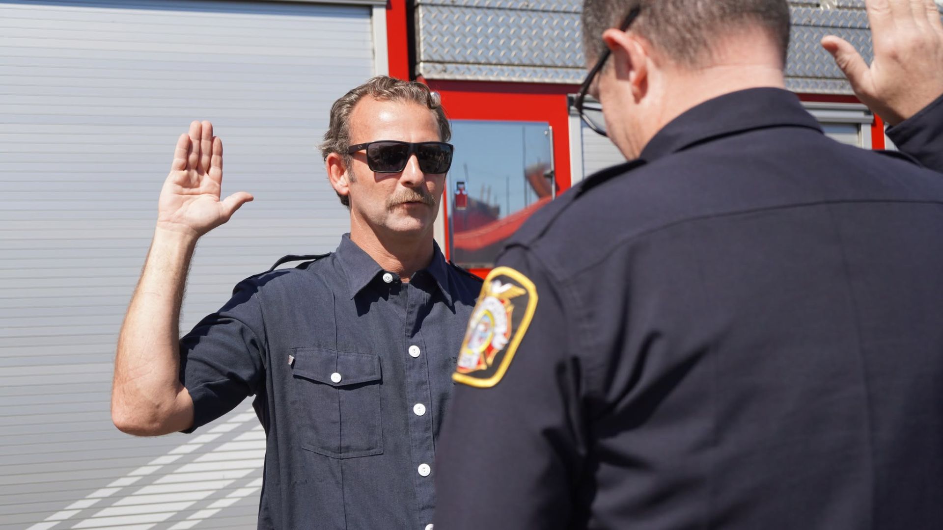 On his first day back from vacation, surrounded by his crew and family, the answer finally arrived: he had been promoted to fire engineer.