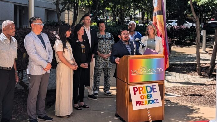 A Progress Pride Flag rose outside Sacramento City Hall on Monday morning, marking the city’s opening observance of Pride Month 2026 and continuing a civic tradition that began several years ago.