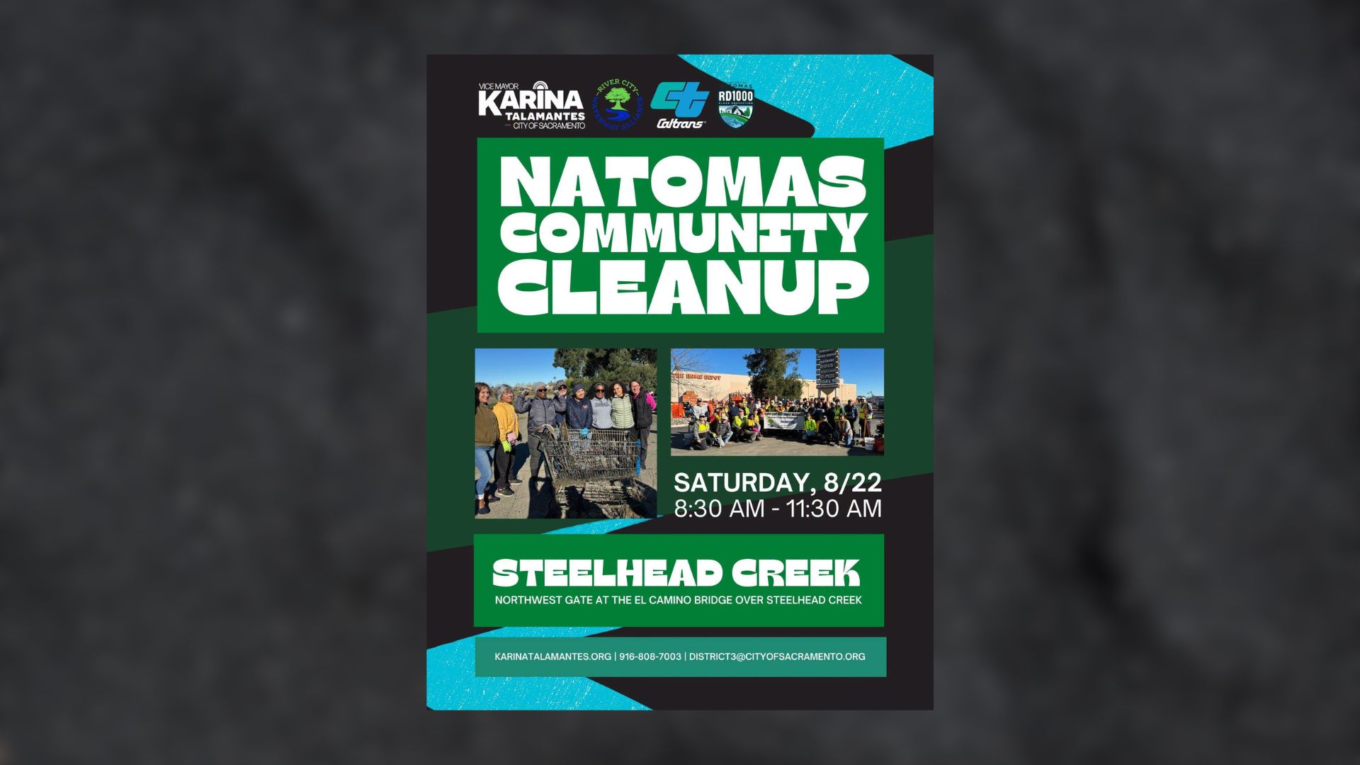 Natomas volunteers are being invited to trade part of their Saturday evening for a three-hour community cleanup focused on removing trash from the creek and the surrounding area.