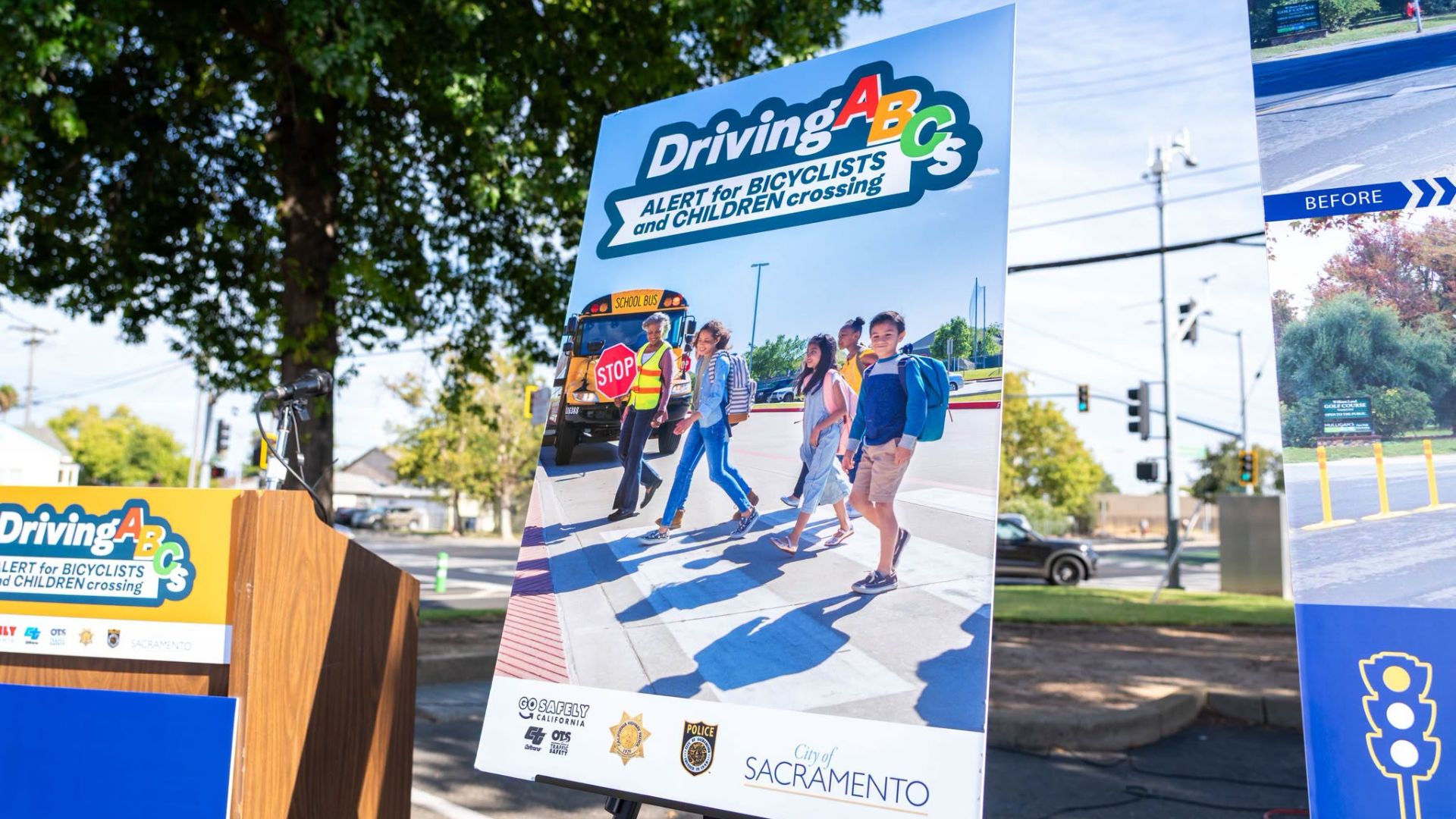 The department recently joined the California Office of Traffic Safety, CHP Valley Division, Slow Down Sacramento and the City of Sacramento for the “Driving ABCs: Alert for Bicyclists and Children Crossing” campaign. The effort also highlighted traffic safety improvements made through Sacramento’s Vision Zero Action Plan.